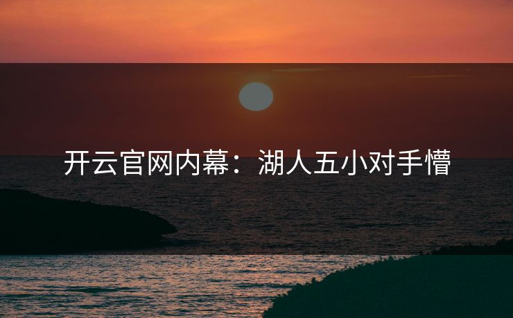 开云官网内幕：湖人五小对手懵