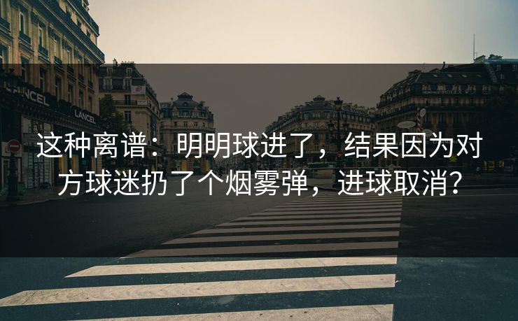 这种离谱：明明球进了，结果因为对方球迷扔了个烟雾弹，进球取消？