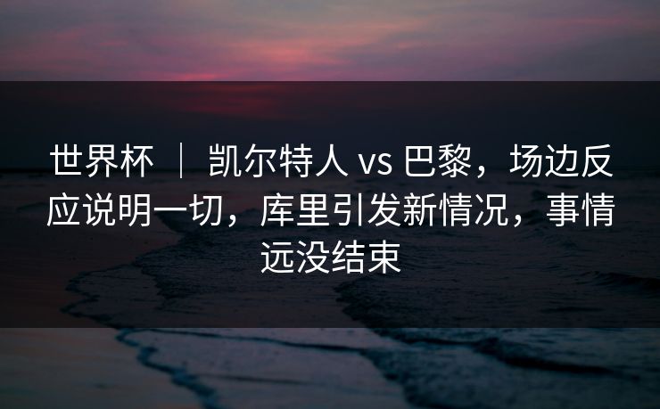 世界杯 ｜ 凯尔特人 vs 巴黎，场边反应说明一切，库里引发新情况，事情远没结束