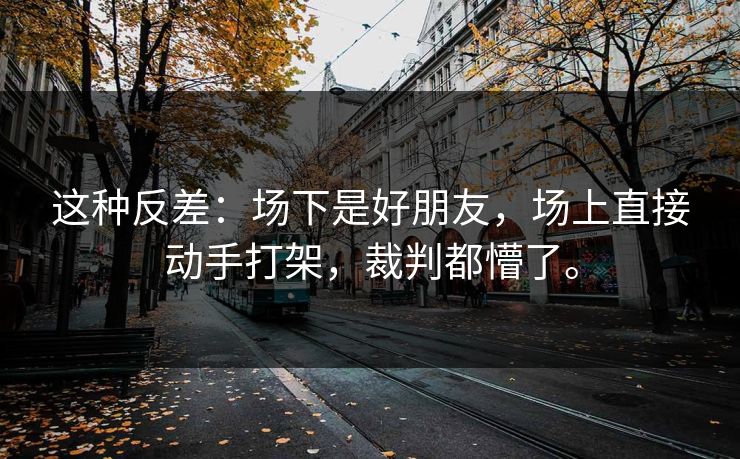 这种反差：场下是好朋友，场上直接动手打架，裁判都懵了。