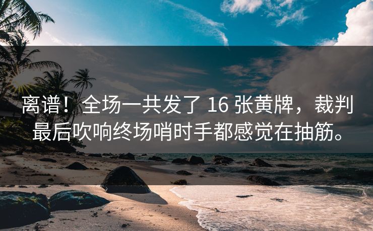 离谱！全场一共发了 16 张黄牌，裁判最后吹响终场哨时手都感觉在抽筋。